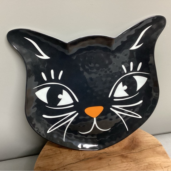 Very Large Halloween Cat Themed Serving Tray - Crafted Hard Plastic - Picture 3 of 10